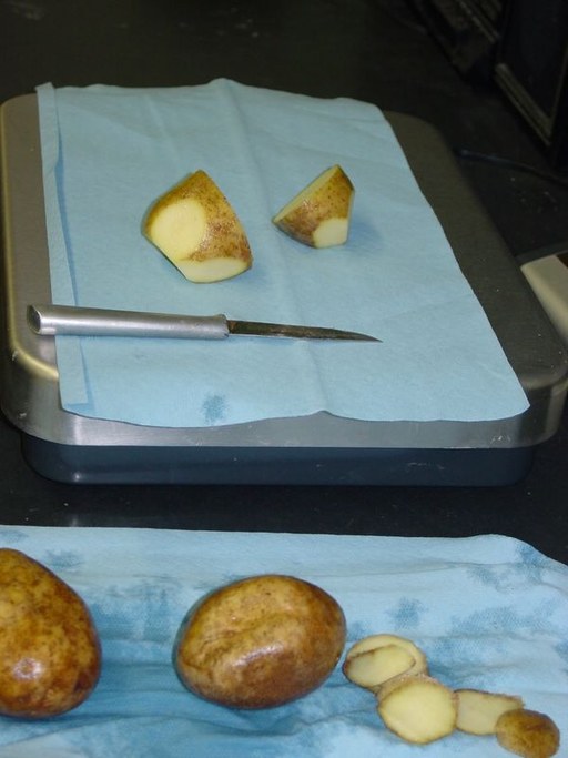Cut Potatoes into 1/2 inch Pieces