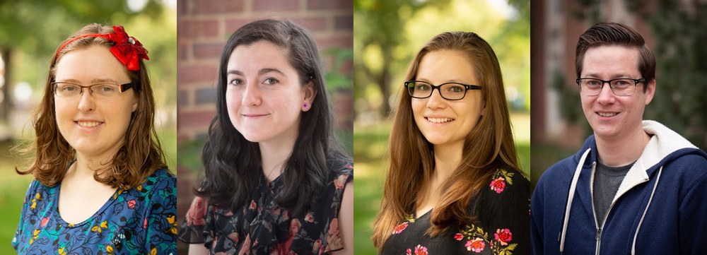 Plant Pathology and Environmental Microbiology graduate students, from left, Michelle Paukett, Emma Wallace, Mary Smith, and Chad Fautt. IMAGE: PENN STATE