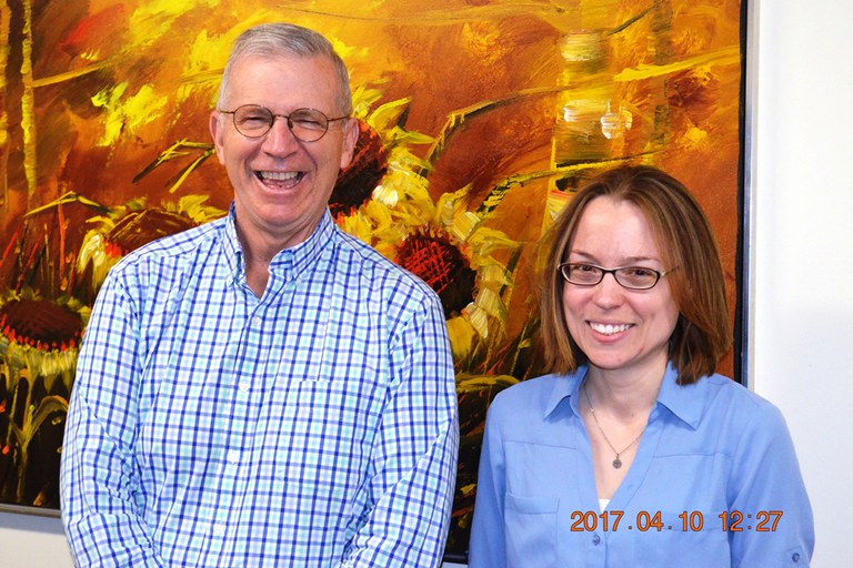 Dr. Brian Staskawicz (L) and Sara Klee (R) | Image: Nancy Wenner, Penn State
