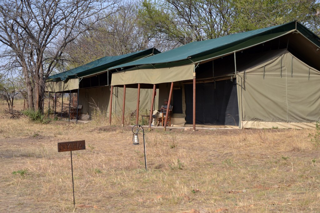 In the second segment of the safari, we stayed in “Classic African Safari” tents. Note the three layers of protection from the elements. The middle layer also offers shade on the “porch,” which was very welcome since we were very near the equator. Photo courtesy of Donald D. Davis.