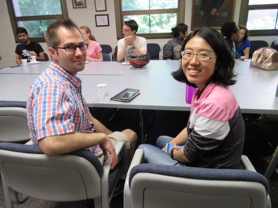 Plant Biology Ph.D. candidates Bastian Minkenberg (L) and Ningxiao Li (R)
