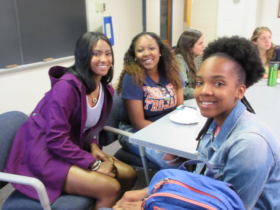 (L-R) "Plant Friends and Foes" student fellows Tresel Benjamin (Alcorn State), Mekiya Fletcher (Virginia State), and Amanda Sukhram (Morgan State)