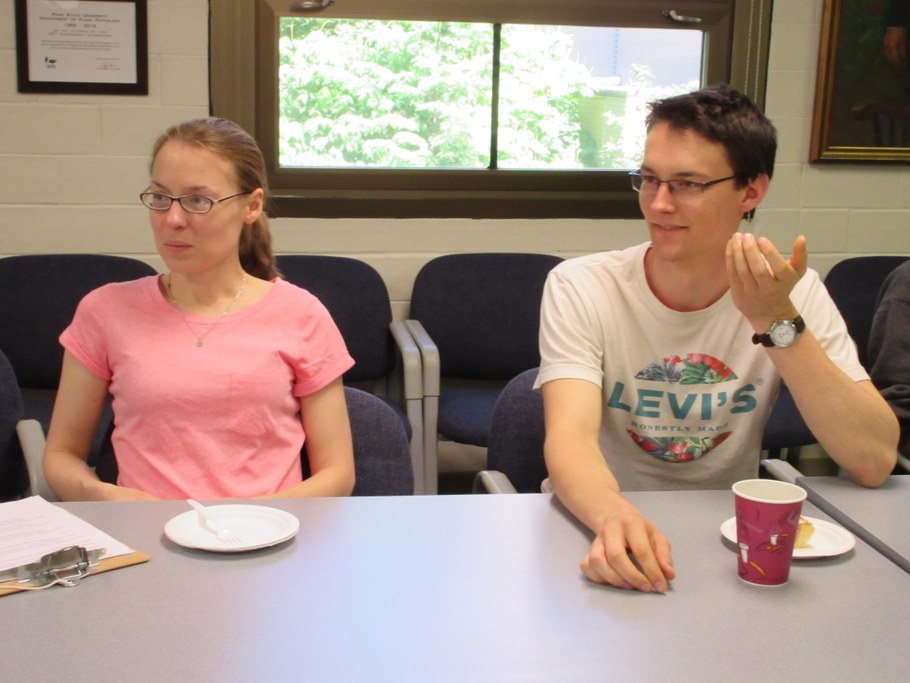 Ph.D. candidate and "Plant Friends and Foes" mentor Sara Klee (L) from Dr. Tim McNellis's lab and incoming Ph.D. student Chris Ramage (R)