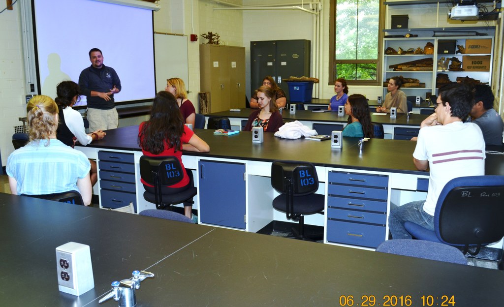 Presenter and Ph.D. candidate Christopher Smyth (3rd from left) | Image: Nancy Wenner, Penn State University