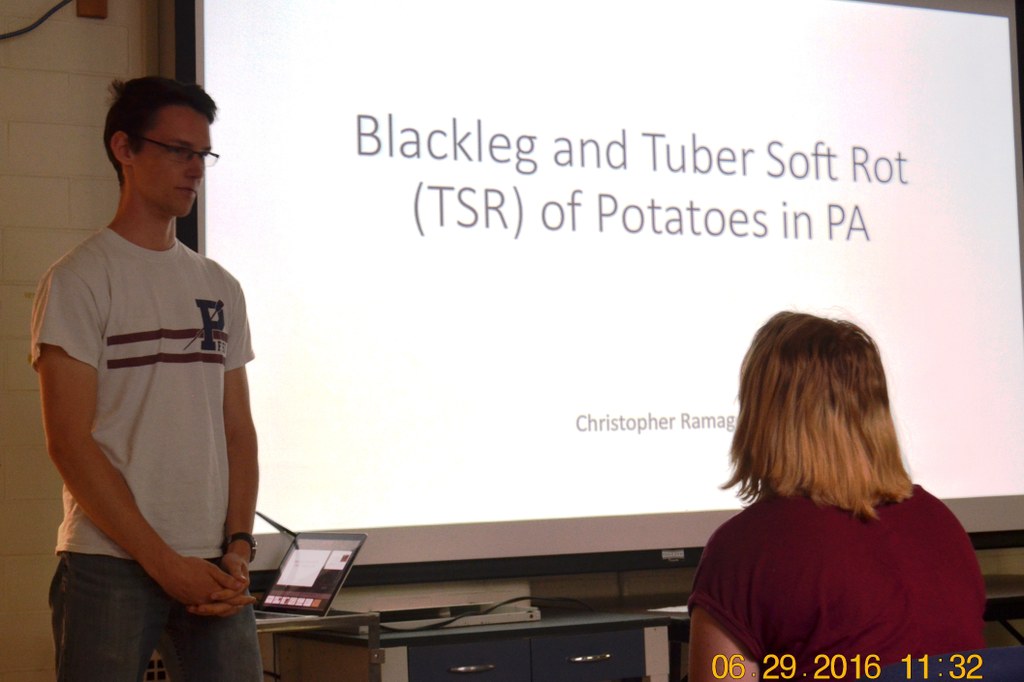 Presenter and incoming Ph.D. student Christopher Ramage (L) | Image: Nancy Wenner, Penn State University