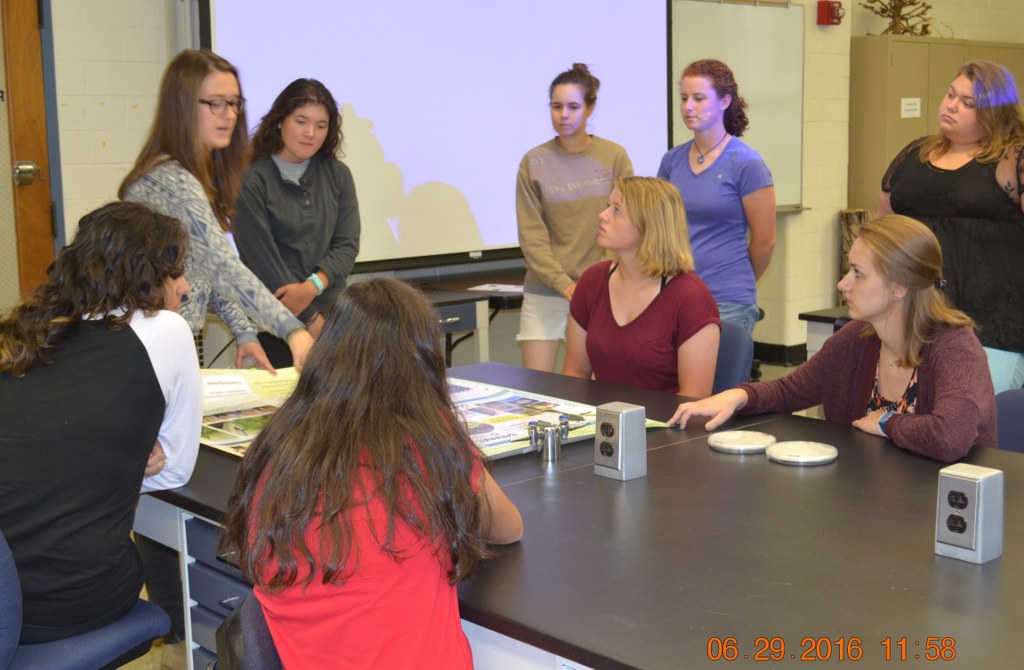 Presenter and Ph.D. student Laura del Sol Bautista Jalón (standing left) | Image: Nancy Wenner, Penn State University