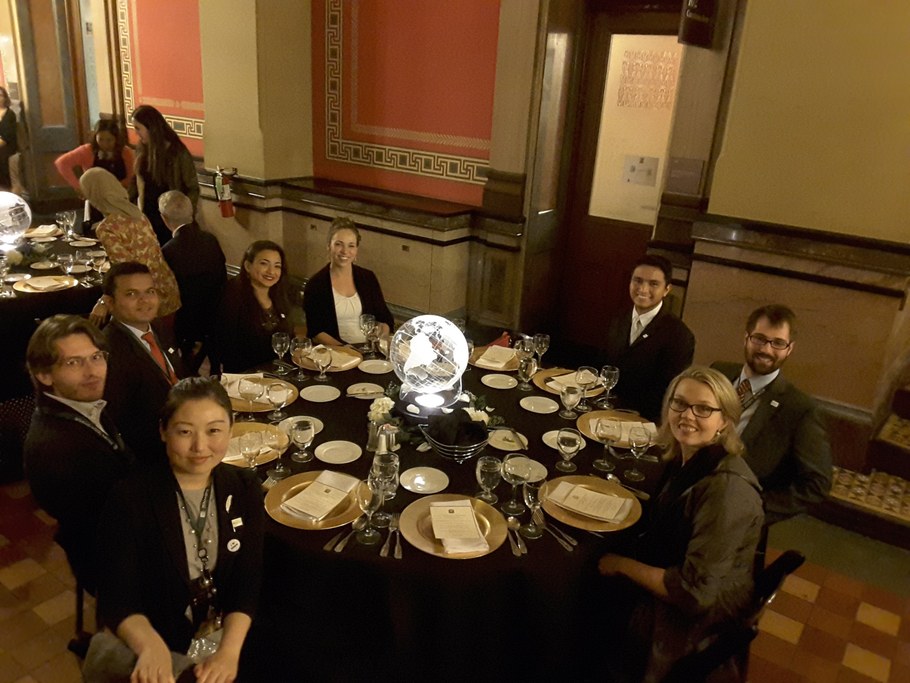 Monsanto's Beachell-Borlaug International Scholars Program (MBBISP); Bastian Minkenberg (far right) after the World Food Prize award ceremony in Des Moines, Iowa, Oct. 16, 2016 | Image: Young-Jun Mo, UC Davis