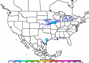 Simulated Daily wet deposition for August 24, 2007